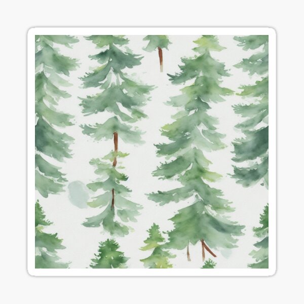 Item preview, Mighty Pine Watercolor Seamless Pattern designed and sold by sana designer.