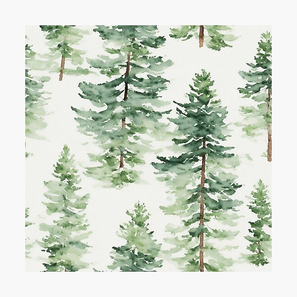 Item preview, Mighty Pine Watercolour Seamless Pattern designed and sold by sana designer.