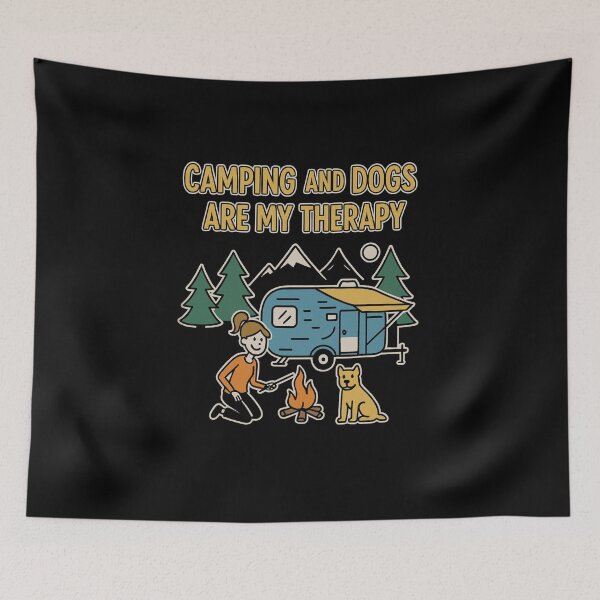 Item preview, Camping and Dogs Are My Therapy - Outdoor Camper Design designed and sold by Campingeve.