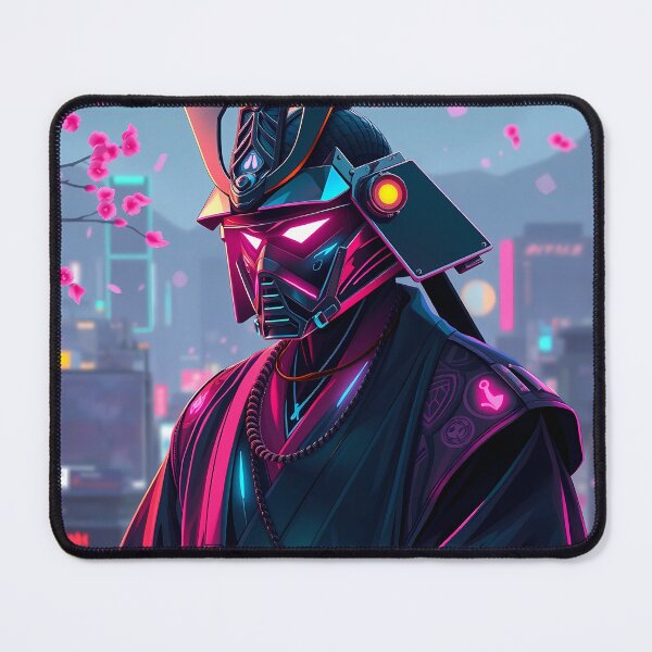 Item preview, Neon Cyber Samurai – Holographic Cherry Blossoms & Retro-Futurism designed and sold by Pixel Paws & Plays.