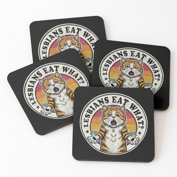 Item preview, Lesbians Eat What? Retro Style Funny Cat designed and sold by Scaryzz.
