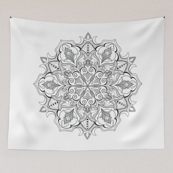 Item preview, BW GREY MANDALA - 1 designed and sold by Anas Arts.