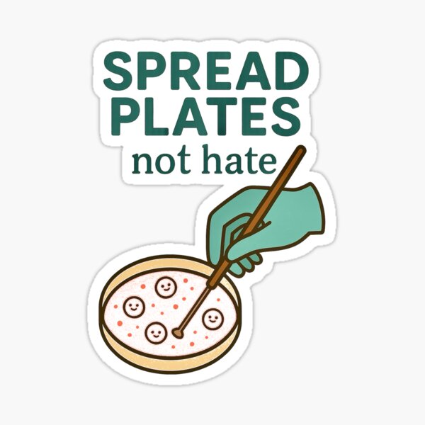 Vista previa del artículo con la obra «Platos para compartir, no odio – Microbiología integral», diseñado y vendido por PunnyMicrobiologist.