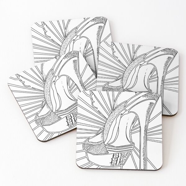 Item preview, 7-Inch Statement Heels Fierce, Flawless and Unapologetically Bold Line Art black outline Coloring Page designed and sold by chuckletuckle.