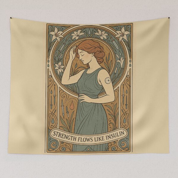 Item preview, Strength Flows Like Insulin – Art Nouveau Diabetes Awareness designed and sold by Lacritsa .