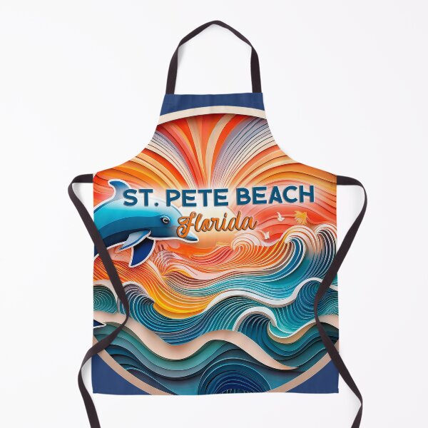Item preview, St Pete Beach Florida Retro Vintage Waves Sunset & Dolphins One-of-a-Kind Art designed and sold by Mandeville Photography.