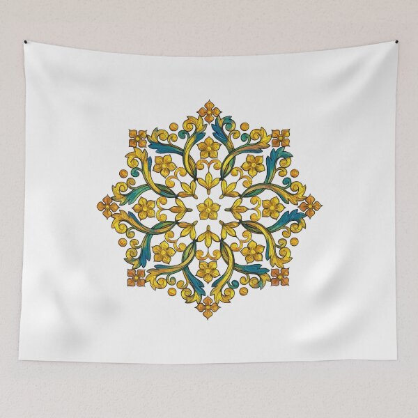 Item preview, Golden Floral Mandala designed and sold by Anas Arts.