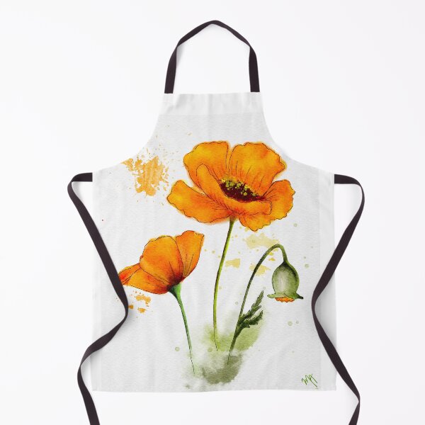 Item preview, Orange Watercolor Poppies designed and sold by PetalNPalette.