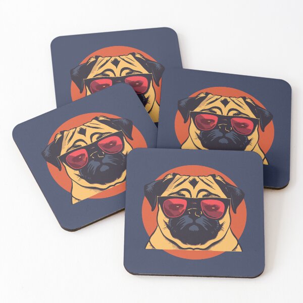 Item preview, Fashion pug with glasses. Blue background designed and sold by Pligo.