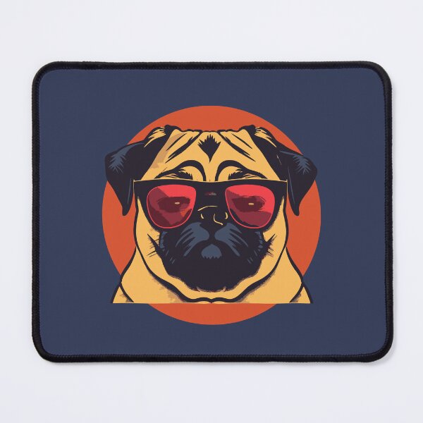 Item preview, Fashion pug with glasses. Blue background designed and sold by Pligo.