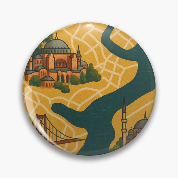 Item preview, Illustrated Istanbul Map with Iconic Landmarks designed and sold by Places On Earth.