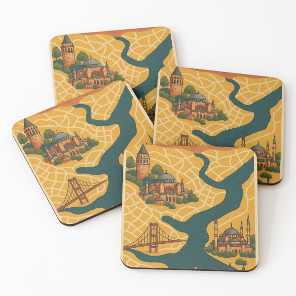 Item preview, Illustrated Istanbul Map with Iconic Landmarks designed and sold by Places On Earth.
