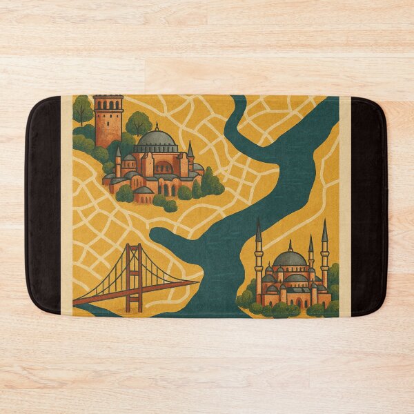 Item preview, Illustrated Istanbul Map with Iconic Landmarks designed and sold by Places On Earth.