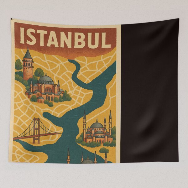 Item preview, Illustrated Istanbul Map with Iconic Landmarks designed and sold by Places On Earth.