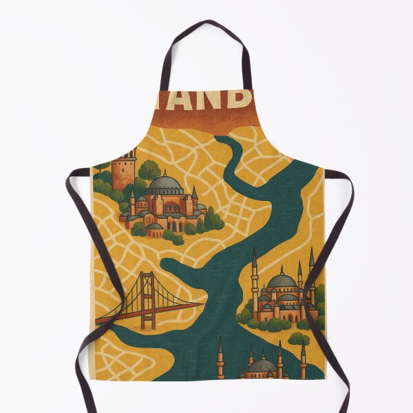 Item preview, Illustrated Istanbul Map with Iconic Landmarks designed and sold by Places On Earth.