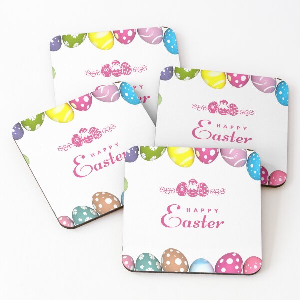 Item preview, Colorful Easter Eggs Frame with Greeting designed and sold by Haven-Sticker.