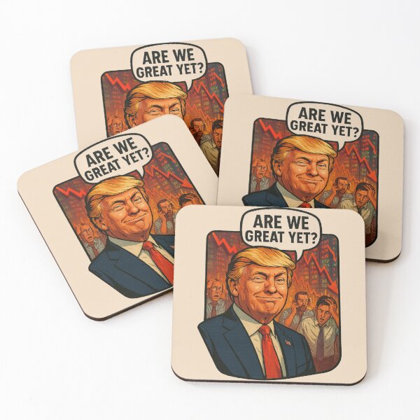 Item preview, Meme -Trump "Are we great yet?" stock market crash designed and sold by Kampendesigns.