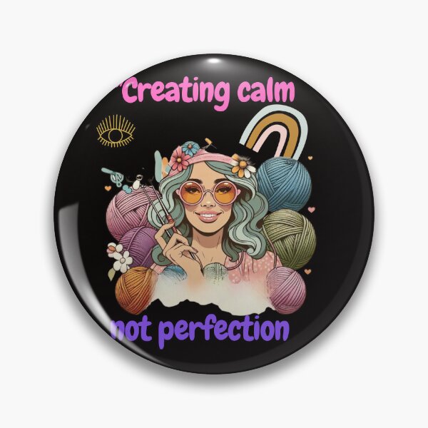 Item preview, Creating calm, not perfection - Retro knitting girl design designed and sold by JenniferCreaArte .
