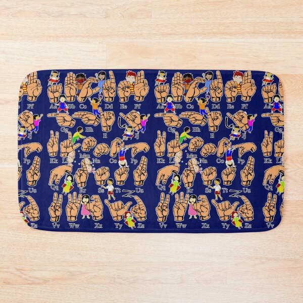 Item preview, ASL Alphabet Kids Cute American Sign Language Cartoon designed and sold by SandyMDesigns.