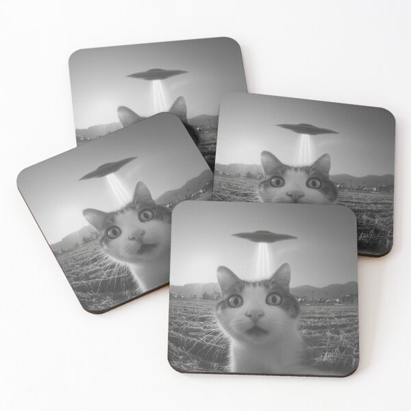 Item preview, Cat Snaps Selfie with Mysterious UFO in the Background designed and sold by ApproachingZion.
