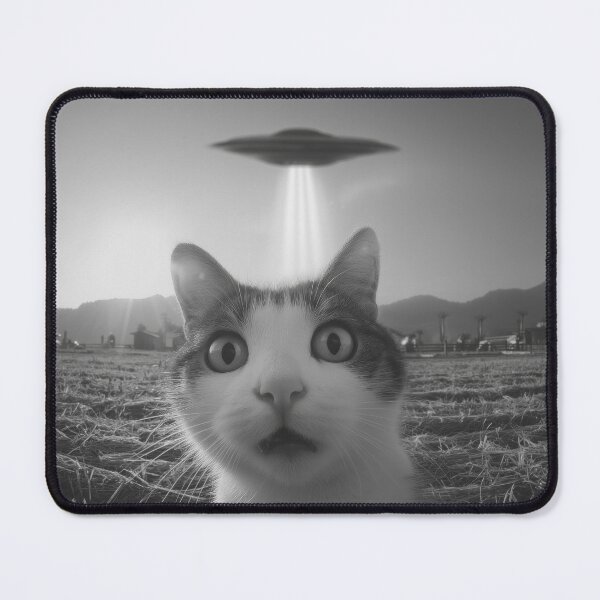 Item preview, Cat Snaps Selfie with Mysterious UFO in the Background designed and sold by ApproachingZion.
