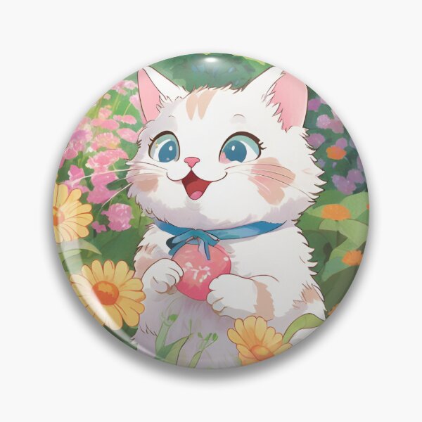 Item preview, Fluffy Cat in Spring Bloom designed and sold by Etsuke.