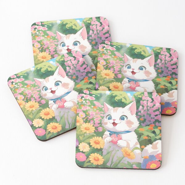 Item preview, Fluffy Cat in Spring Bloom designed and sold by Etsuke.