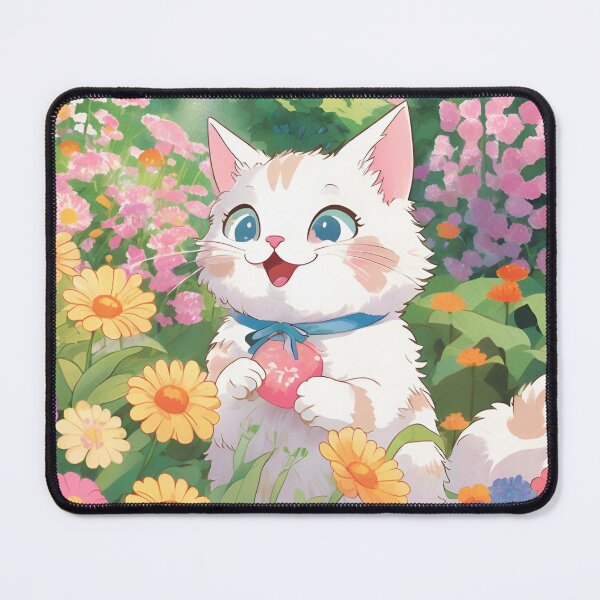 Item preview, Fluffy Cat in Spring Bloom designed and sold by Etsuke.