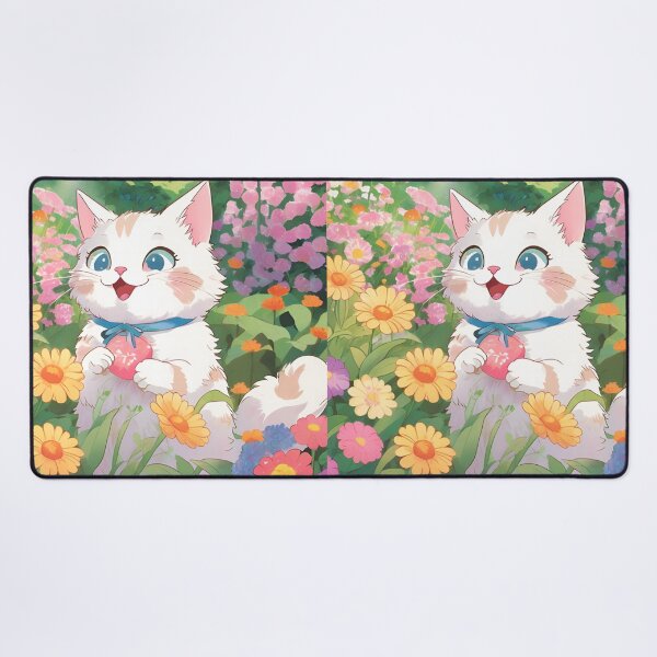 Item preview, Fluffy Cat in Spring Bloom designed and sold by Etsuke.