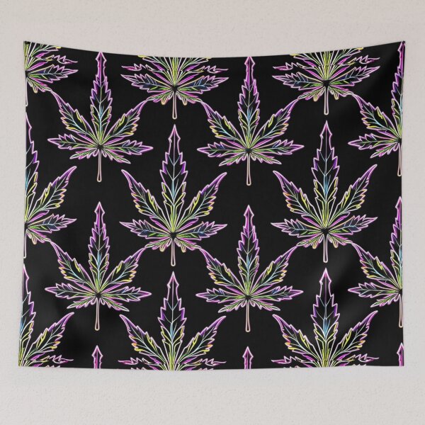 Item preview, Neon Marijuana leaf pattern  designed and sold by EccentricsByE.