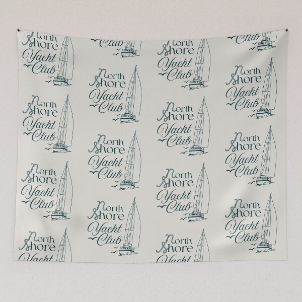 Item preview, North Shore Yacht Club Nautical Sailboat designed and sold by Stickers by @molllyclare.
