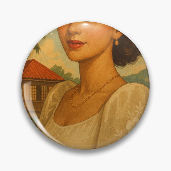 Item preview, Filipiniana Beauty with Hibiscus in Traditional Setting designed and sold by Places On Earth.