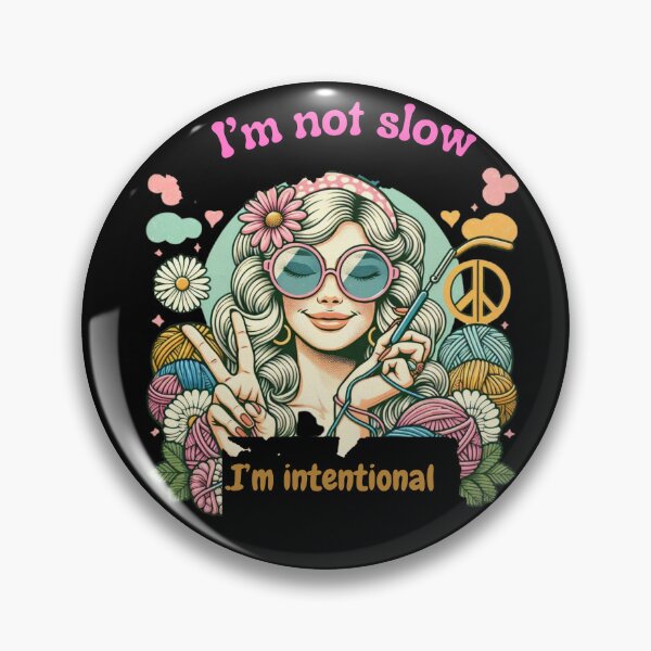 Item preview, "I'm not slow, I'm intentional" - Retro Knitting Humor designed and sold by JenniferCreaArte .