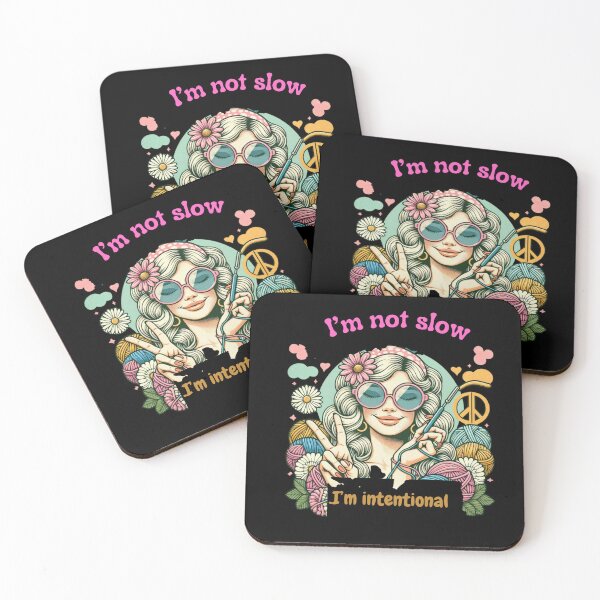 Item preview, "I'm not slow, I'm intentional" - Retro Knitting Humor designed and sold by JenniferCreaArte .
