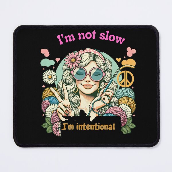 Item preview, "I'm not slow, I'm intentional" - Retro Knitting Humor designed and sold by JenniferCreaArte .
