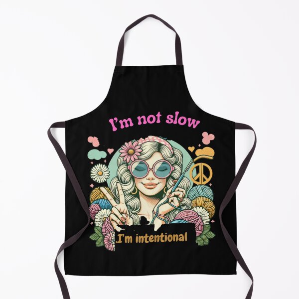 Aperçu de l'œuvre « Je ne suis pas lent, je suis intentionnel » - Humour tricot rétro créée et vendue par JenniferCreaArte .