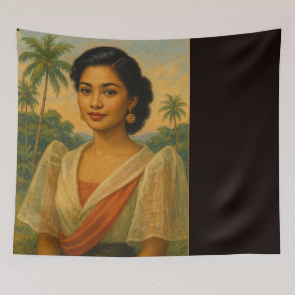 Item preview, Elegant Filipiniana Portrait with Tropical Backdrop designed and sold by Places On Earth.