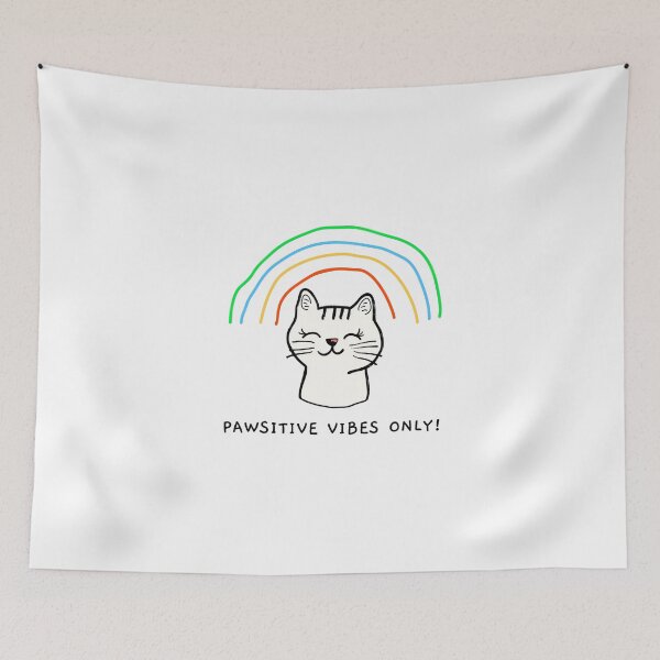 Item preview, Pawsitive vibes only. Goofy, weird and fun artwork by wonkydoodlein. Funny cat t-shirt.  designed and sold by wonkydoodleink.