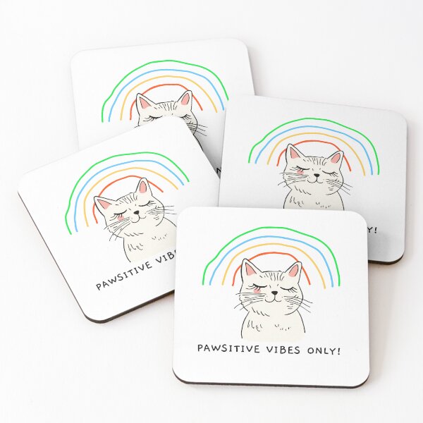 Item preview, Pawsitive vibes only. Goofy, weird and fun artwork by wonkydoodlein. Funny cat t-shirt. Version 2 designed and sold by wonkydoodleink.