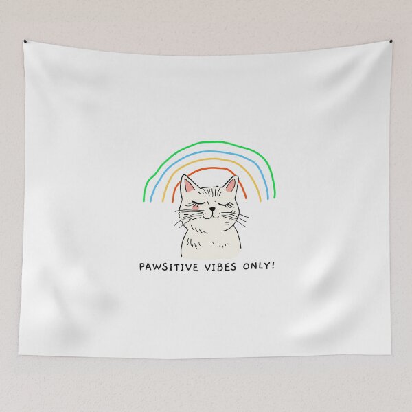 Item preview, Pawsitive vibes only. Goofy, weird and fun artwork by wonkydoodlein. Funny cat t-shirt. Version 2 designed and sold by wonkydoodleink.