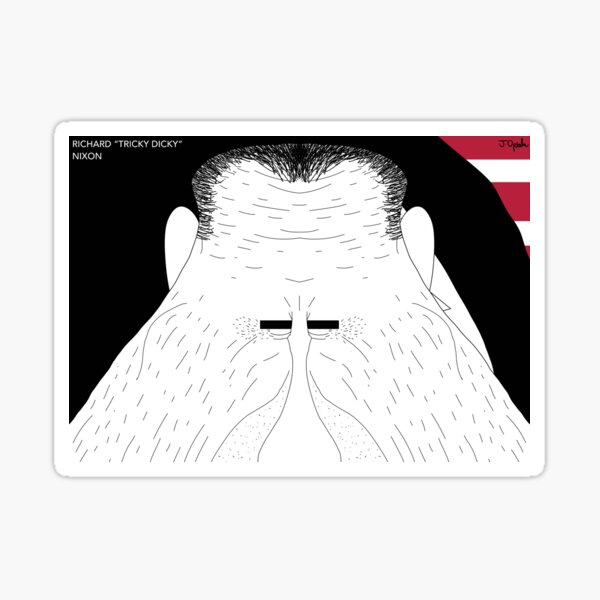 Vista previa del artículo con la obra «CARICATURA DE RICHARD NIXON», diseñado y vendido por JOpiola Designs.