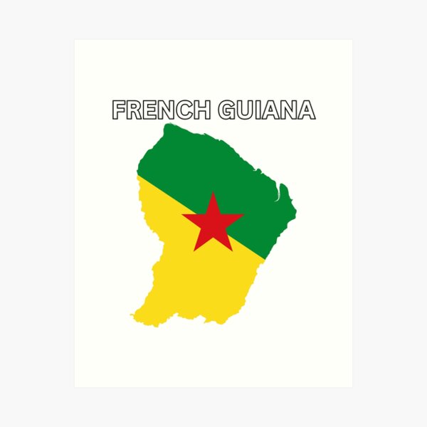 Item preview, French Guiana Flag Map Design designed and sold by atomstartup.