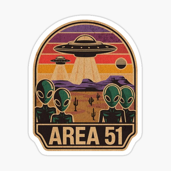 Artikel-Vorschau von Area 51 Patch mit UFO Aliens Sonnenuntergang Kaktus, designt und verkauft von Wild-Neptune.