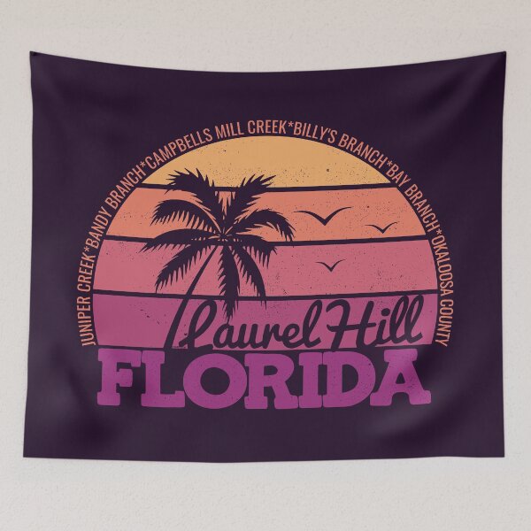 Item preview, Laurel Hill Florida Retro Sunset Local Pride Logo designed and sold by CRHPOD20.