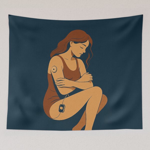Item preview, Diabetic Woman with Insulin Pump and Glucose Sensor designed and sold by Lacritsa .