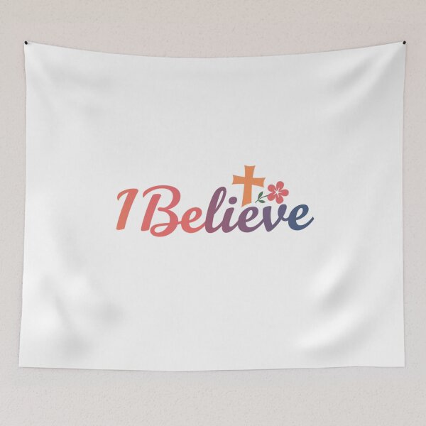 Item preview,  I Believe Floral Cross Simple Faith Graphic designed and sold by Faithloveshop.