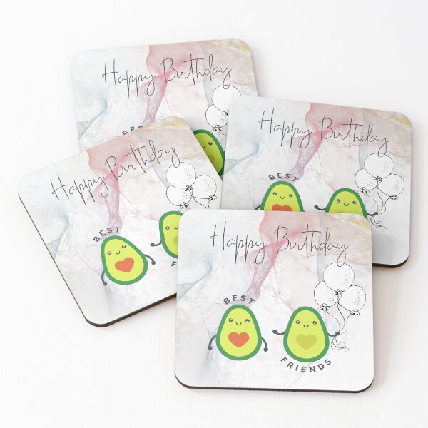 Item preview, Happy Birthday Avocado Best Friends – Cute BFF Birthday Design designed and sold by GoldPerl.