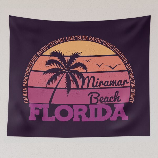 Item preview, Miramar Beach Florida Retro Sunset Local Pride Logo designed and sold by CRHPOD20.
