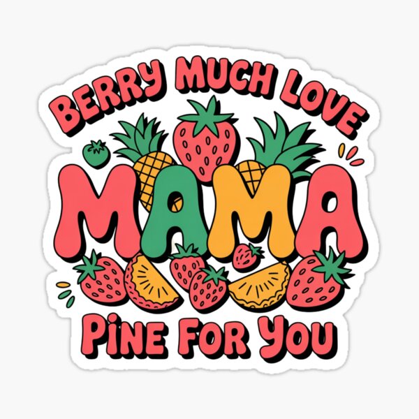 Artikel-Vorschau von Berry Much Love, Mama – Ein tropisches Wortspiel, designt und verkauft von lorvenson.