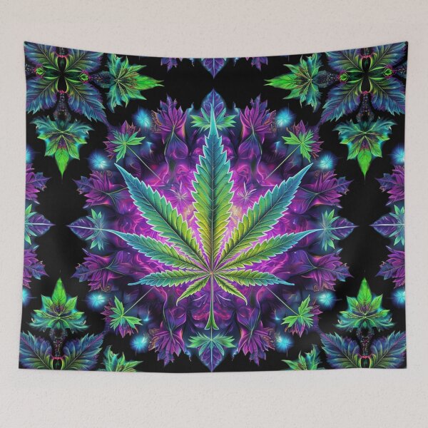 Item preview, Neon Kaleidoscope marijuana leaf design  designed and sold by EccentricsByE.